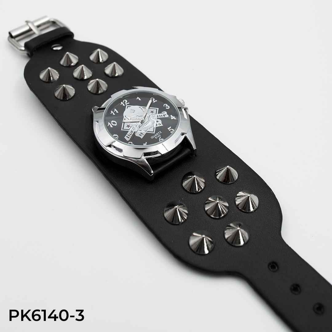 PK6140-3 RELOJ TACHES CUERO UNISEX